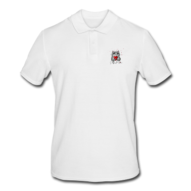 Katzen Poloshirt - I meaw you <3