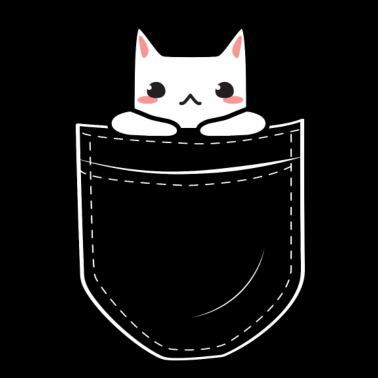 Motiv Chibi Katze Kawaii in Brusttasche Pocket Geschenk