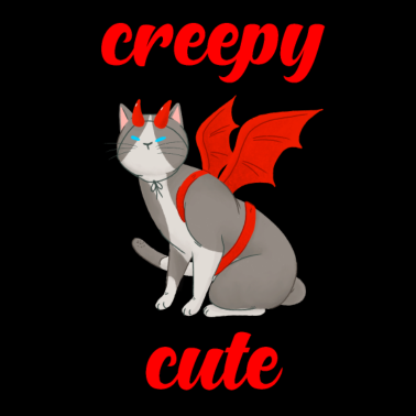 Motiv Kawaii Halloween Katzen Teufel Geschenkidee