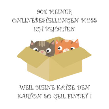 Motiv Katze im Karton - Bestellungen werden behalten