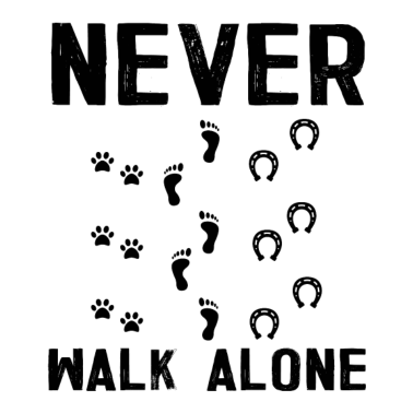 Motiv Never walk alone Reiter Pferd Katze Hund Geschenk