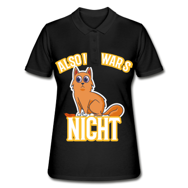 Katzen Poloshirt - Lustige Katze lustiges Katzenmotiv Vogel