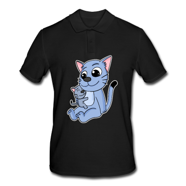 Katzen Poloshirt - Katze Familie - Katze mit Baby - Katze