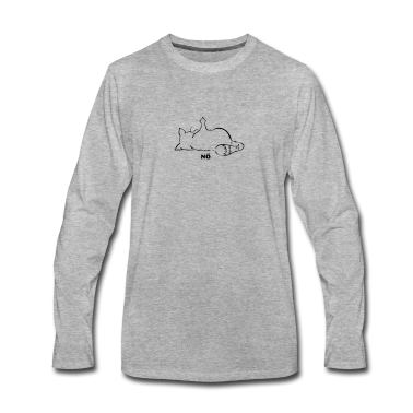 Katzen Langarmshirt - Katze Nö, Nein, No...Mittelfinger