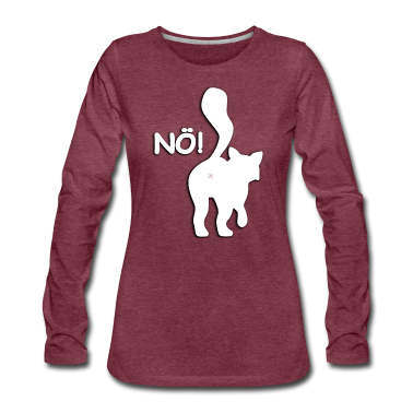 Katzen Langarmshirt - Katze Kater von hinten NÖ! Keine Lust Fun Nein