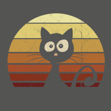 Motiv Funky Retro Sunset Katze Vintage Katzen Silhouette