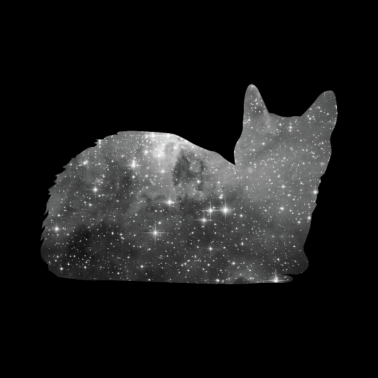 Motiv Katzensilhouette Weltallmotiv Katzen T-Shirt Stern