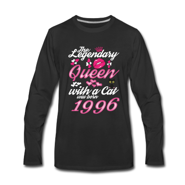Katzen Langarmshirt - Legendäre Königin 1996 Geboren Frauen Mit Katze