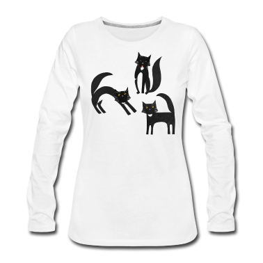 Katzen Langarmshirt - Schwarzweiss-Smoking-Katzen
