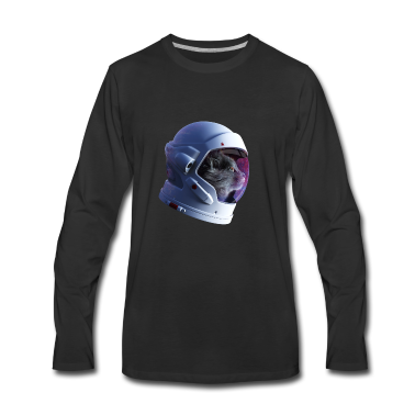 Katzen Langarmshirt - Katze Meow Kitty Astronaut Katzenmutti