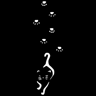 Motiv katze mit pfotenabdruck