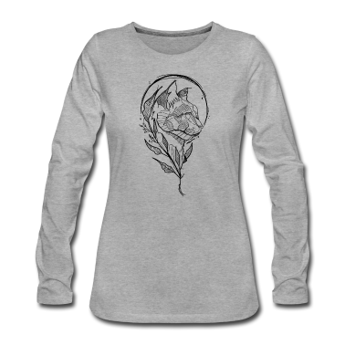 Katzen Langarmshirt - Minimalistische Katze