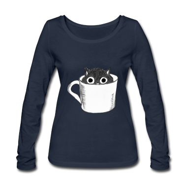Katzen Langarmshirt - Katze in Tasse