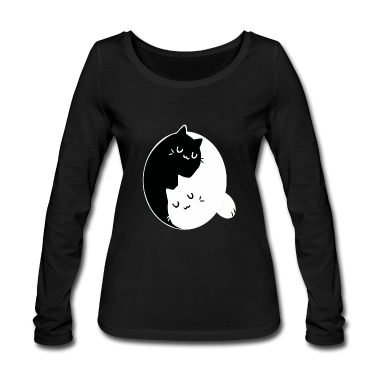 Katzen Langarmshirt - Yin Yang Katzen