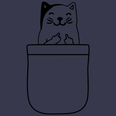 Motiv Katze Mittelfinger Brusttasche t shirt
