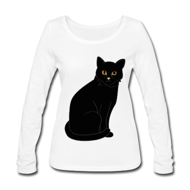 Katzen Langarmshirt - Schwarze Katze