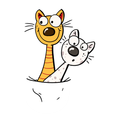 Motiv Zwei lustige Katzen im Shirt - Katze - Kitten -Fun