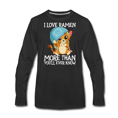 Katzen Langarmshirt - I love ramen more than you'll ever know |Katze