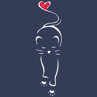 Motiv Katze Silhouette Herz Pfoten