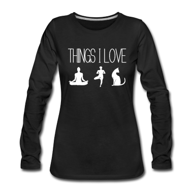 Katzen Langarmshirt - Yoga Katze