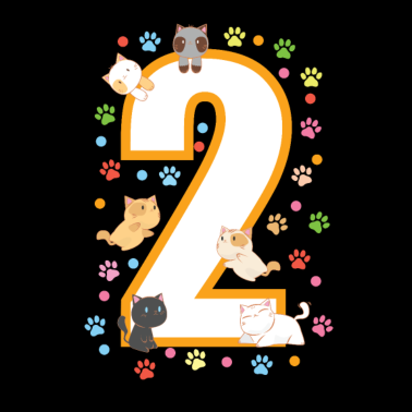 Motiv 2. Geburtstag T-Shirt Katzen