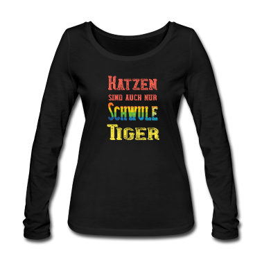 Katzen Langarmshirt - Katzen sind auch nur schwule Tiger Sarkasmus Shirt