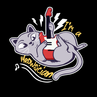 Motiv I'm a meowsician Guitar Gitarre E-Gitarre Katze