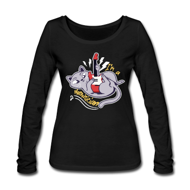 Katzen Langarmshirt - I'm a meowsician Guitar Gitarre E-Gitarre Katze