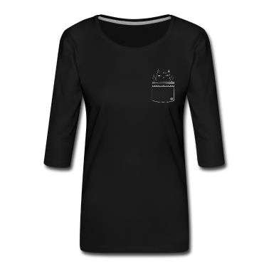 Katzen Langarmshirt - Lustige Katze Freche Katze Brusttasche