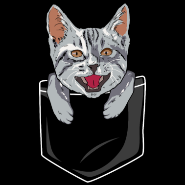 Motiv Katze in der Tasche Kätzchen Kater Brusttasche