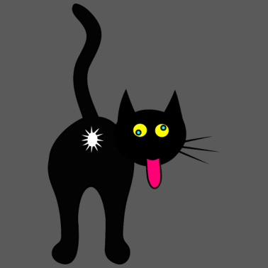 Motiv Katze von hinten, coole Katze, schwarze Katze