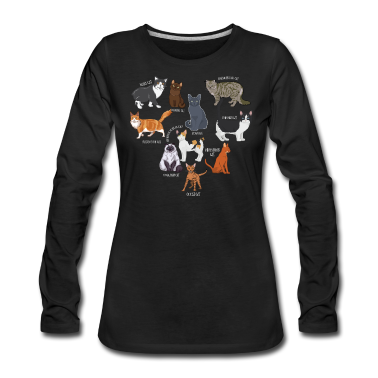 Katzen Langarmshirt - Arten Von Katzen, Katzen, Kätzchen