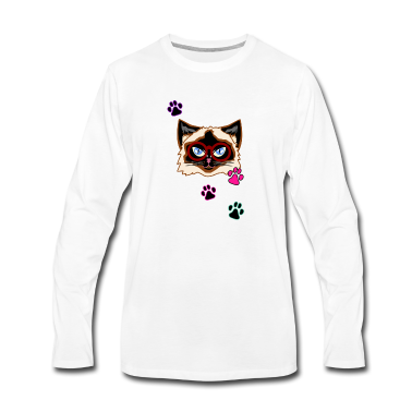 Katzen Langarmshirt - Katze Brille