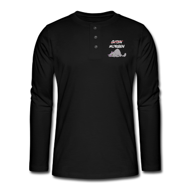 Katzen Langarmshirt - Guten Morgen - faule Katze