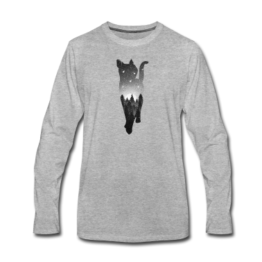 Katzen Langarmshirt - Katze in der Nacht