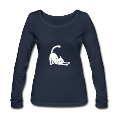 Katzen Langarmshirt - Cat stretch Katze Kätzchen strecken stretching