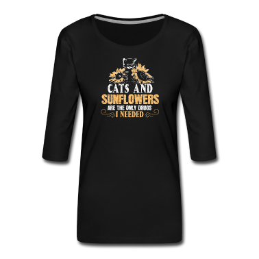 Katzen Langarmshirt - Sonnenblume Garten Geschenk