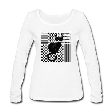 Katzen Langarmshirt - Schwarze katze