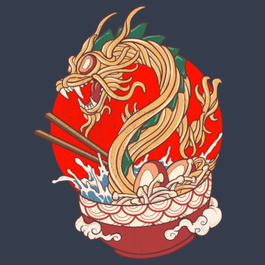 Motiv Japanische Ramen-Drachen-Wellen-Nudeln