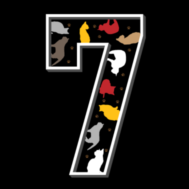 Motiv 7. Siebter Geburtstag Katze siebenjährige Geschenk