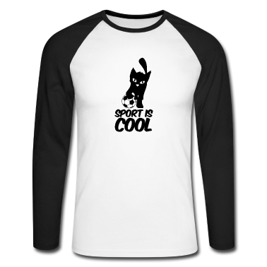 Katzen Langarmshirt - Katze Fussball