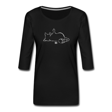 Katzen Langarmshirt - Katze Nö Nein Mittelfinger finnisch Ei