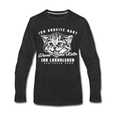 Katzen Langarmshirt - Ich Arbeite Hart Damit Meine Katze Shirt Geschenk