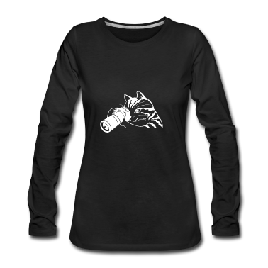 Katzen Langarmshirt - WEISSE KATZE MIT FOTO | GESCHENKIDEE