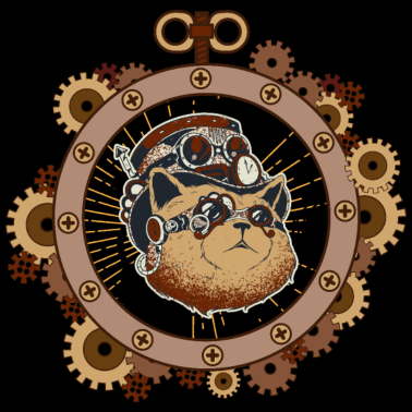 Motiv Steampunk Katze Science Fiction Mechanik