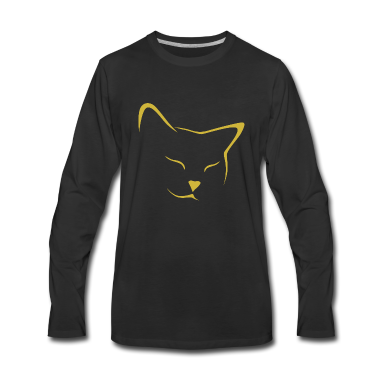 Katzen Langarmshirt - zufriedene Katze