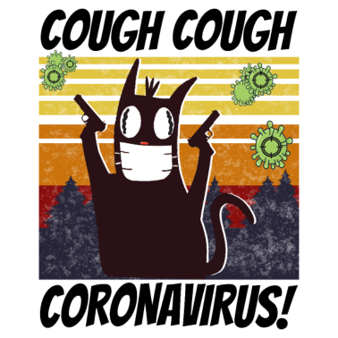 Motiv Katze mit Pistolen Katze Coronavirus