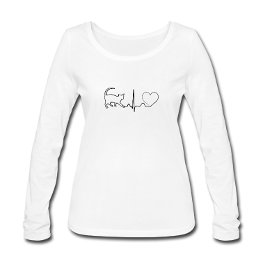 Katzen Langarmshirt - Katzen Herzlinie - Katzen Herz - Haustier