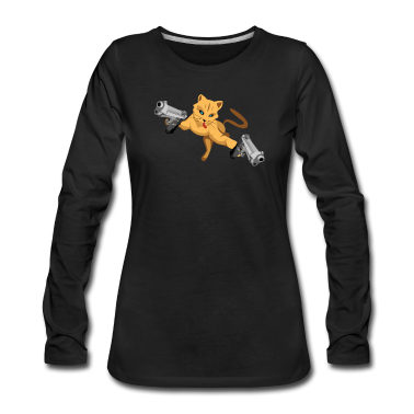 Katzen Langarmshirt - Katzen Geschenk Für Pistolen Und Katzenliebhaber