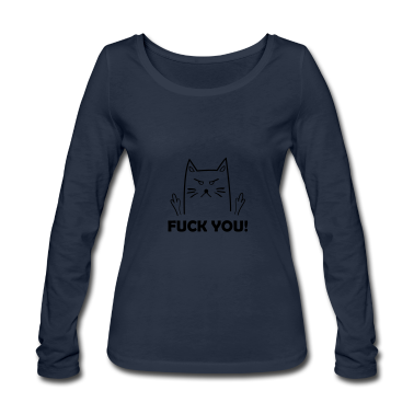Katzen Langarmshirt - katze fuck you